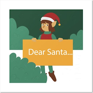 Dear Santa Christmas Posters and Art